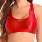 Glossy Womens Mid Waist Gym Fitness Yoga