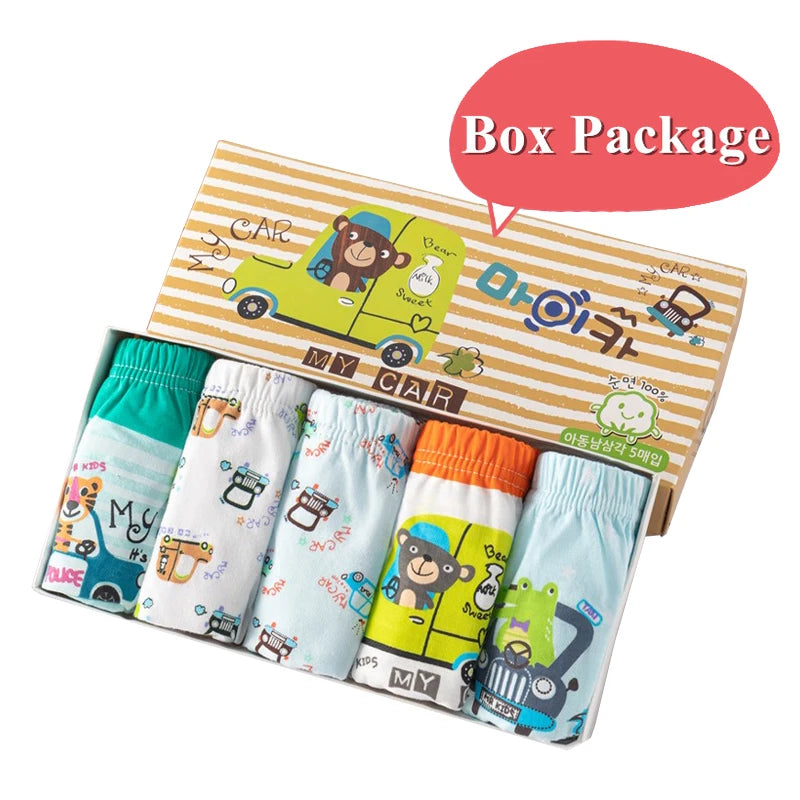 5-Pack Boys Cotton Underwear Toddler Dinosaur Briefs