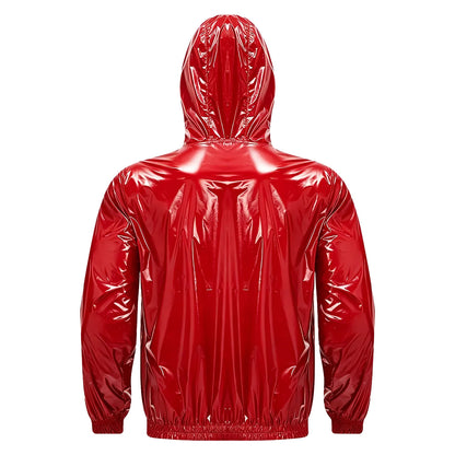 Mens Waterproof Hooded Breathable Raincoat