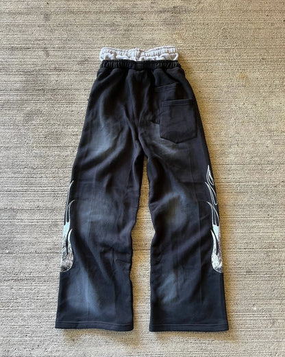 American Sweatpants Mens Gothic Hip Hop Baggy Elastic Waist