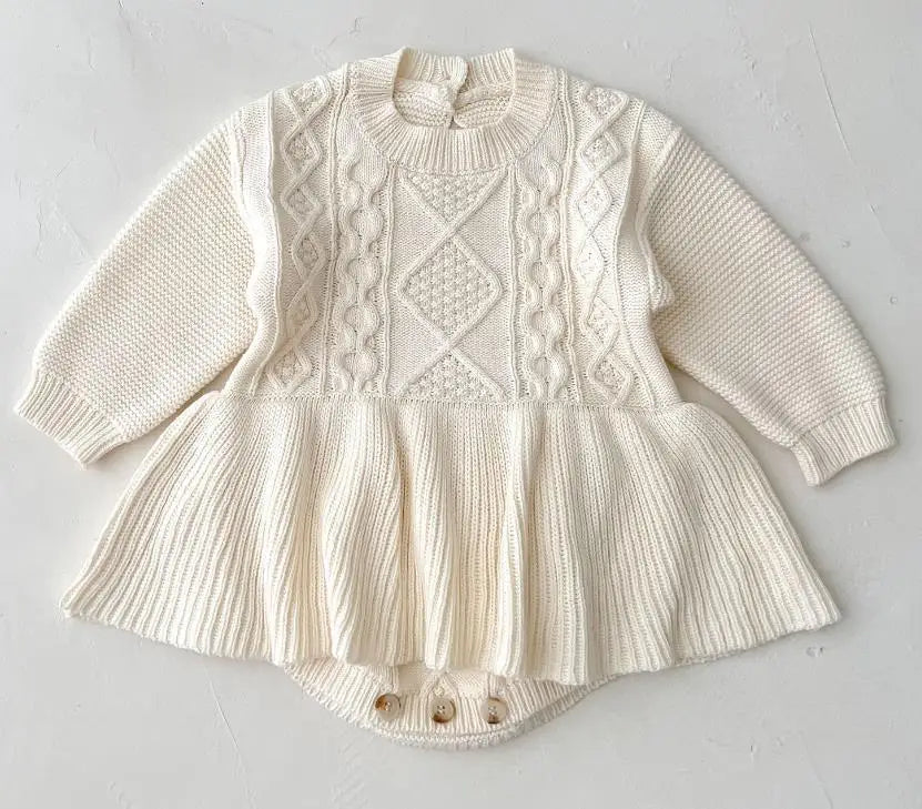 Baby Girls Knitting Romper Red Fashion