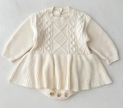 Baby Girls Knitting Romper Red Fashion