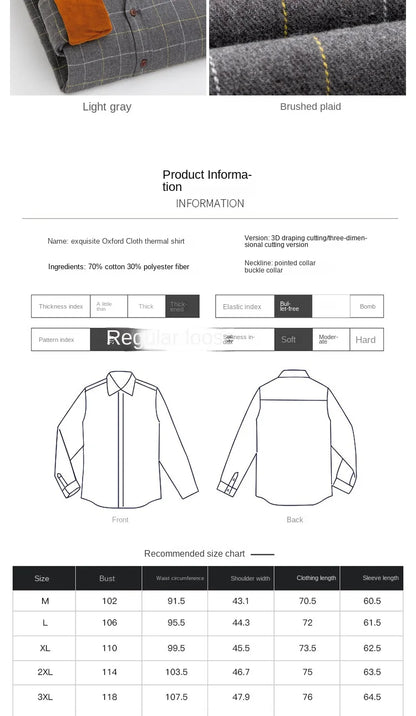 Mens Warm Plus Velvet Thick Cotton Shirts