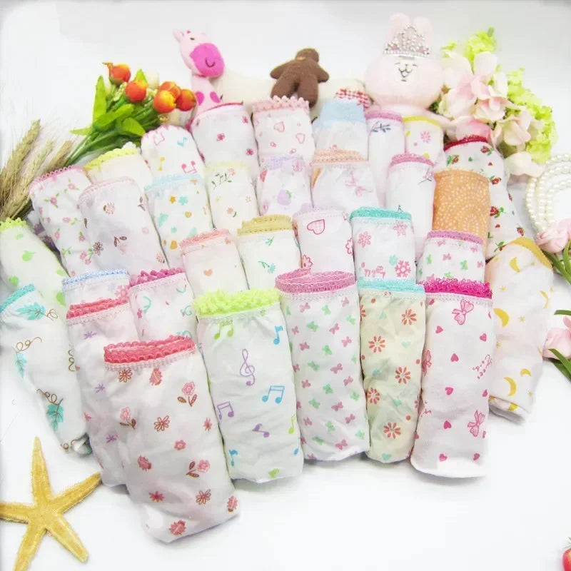 24pcs Cotton Girls Briefs Panties