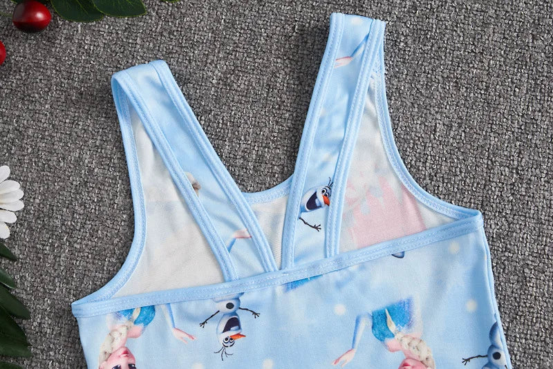 Disney Frozen Anna Elsa Girl Swimsuit Princess