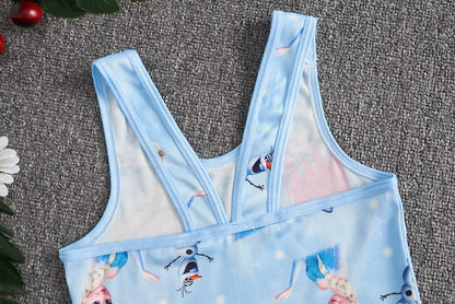 Disney Frozen Anna Elsa Girl Swimsuit Princess