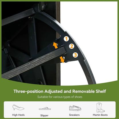 Freestanding Shoe Rack Storage Cabinet With Metal Legs