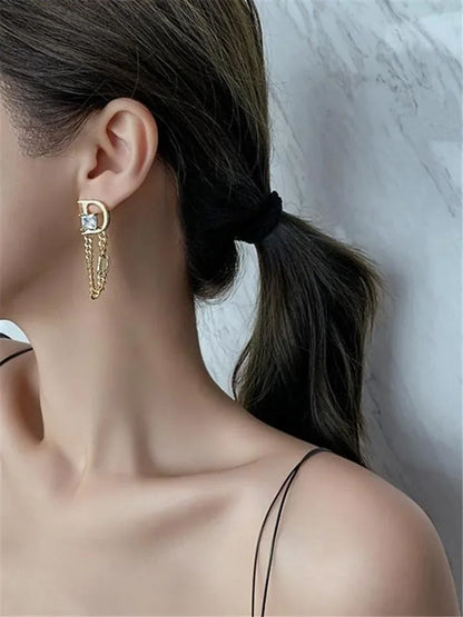 Fashion Brand Jewelry Elegant Letter D Earrings Vintage
