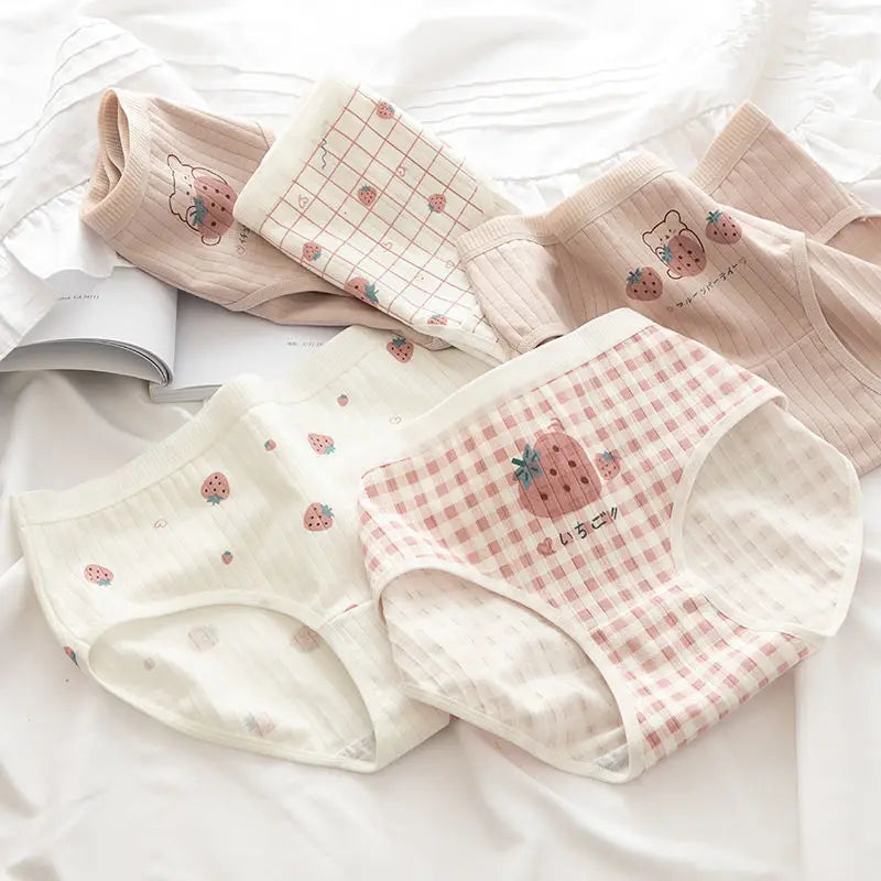 5PCS Girls Cotton Breathable Cartoon Panties