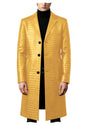 Men's Crocodile Leather Trench Coat Luxury Long