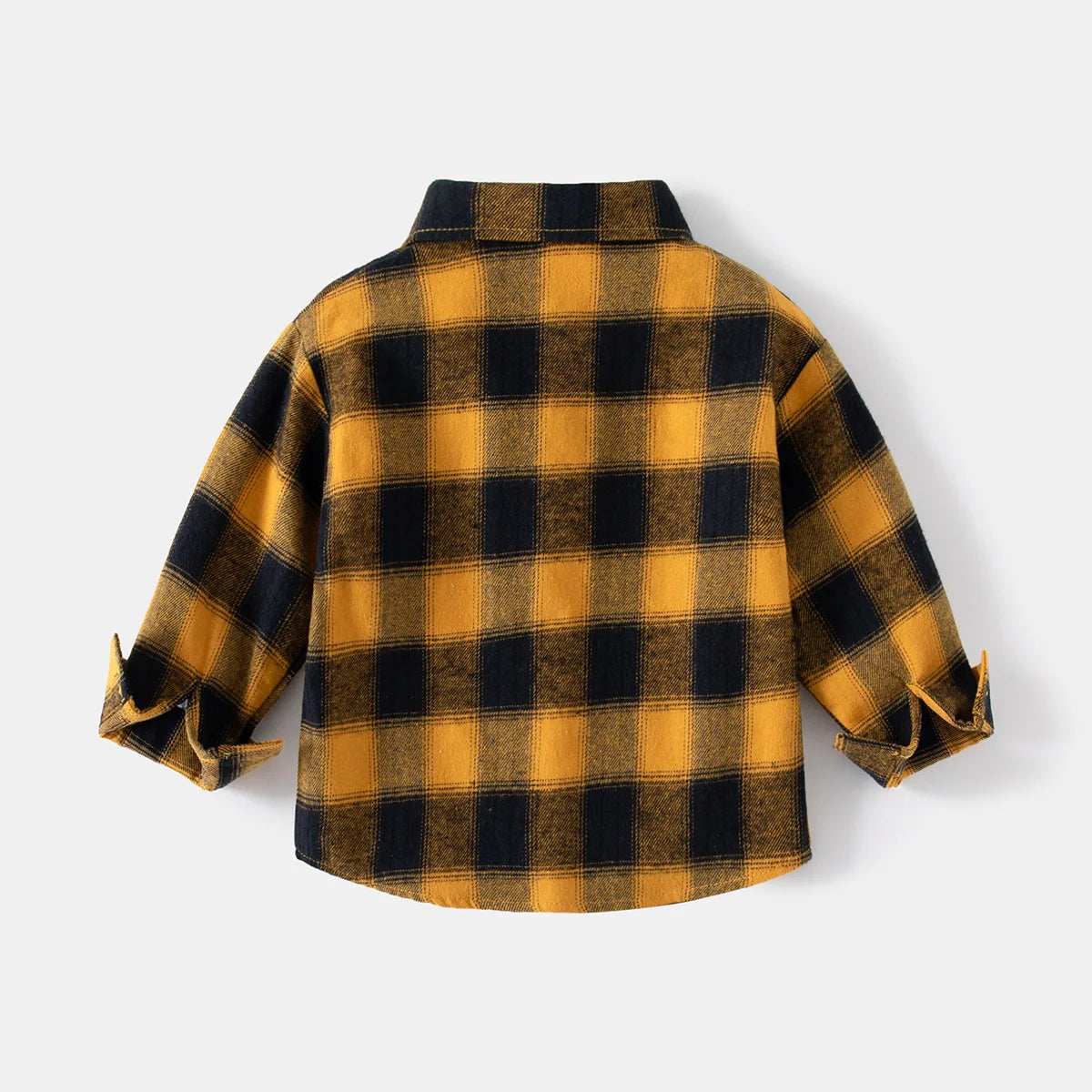 Kids Shirts With Collar Long Sleeved Plaid