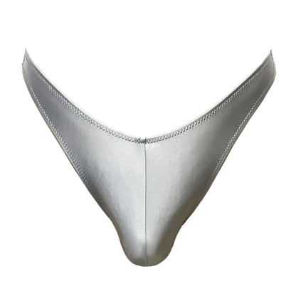 Young Men Low Rise V-shaped Thongs Satin