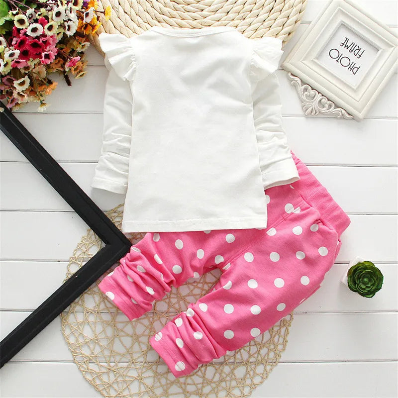 2 Piece Toddler Girl Cartoon Long Sleeved T-shirt+pants