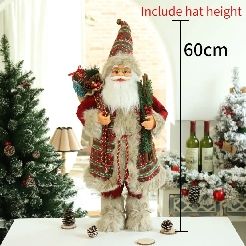 Large Standing Santa Figurine Doll Home Decoration