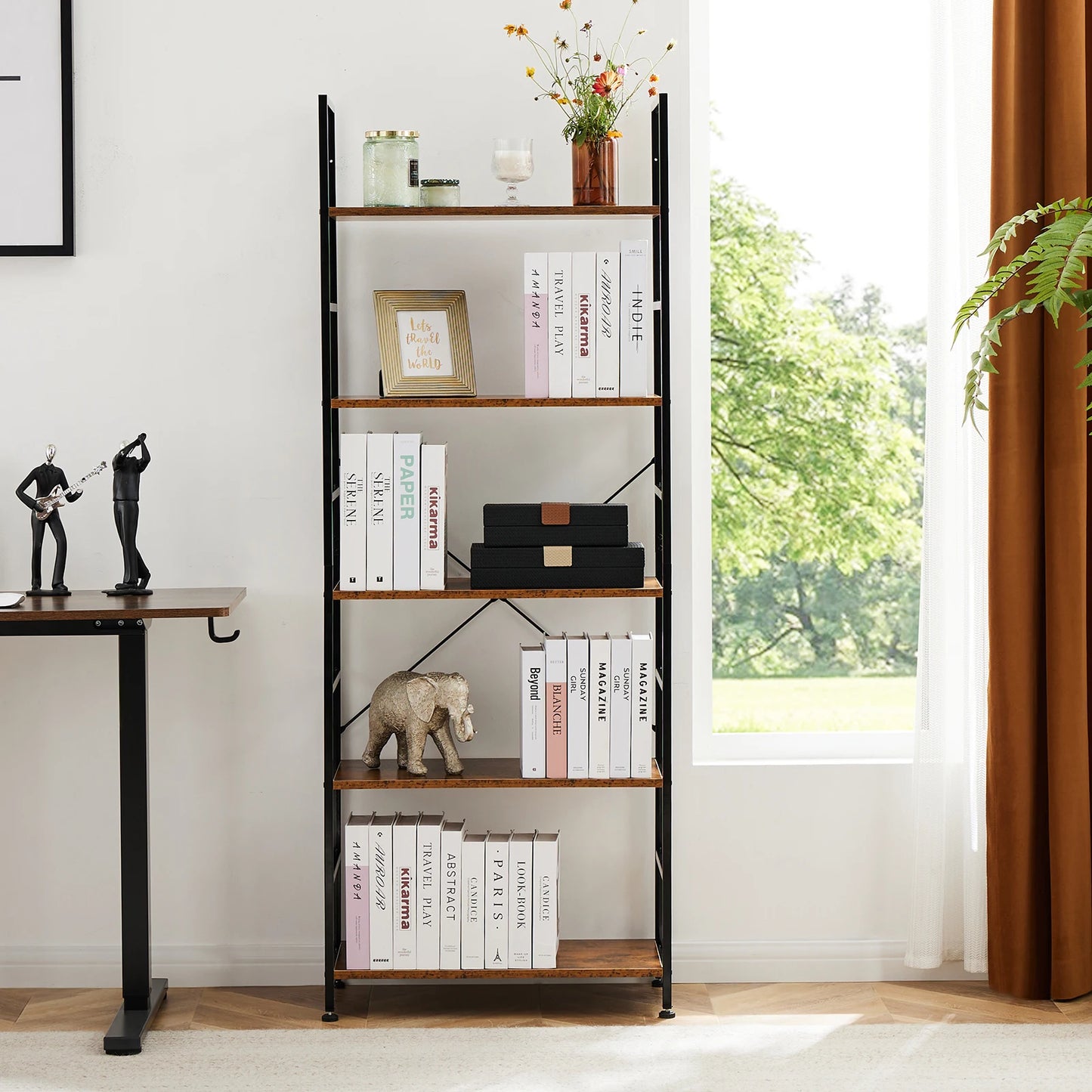 5 Tier Modern Book Case Storage Organizer