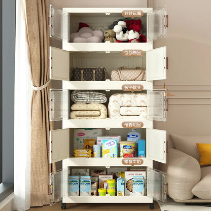 Foldable Plastic Storage Cabinet, Easy Assembly