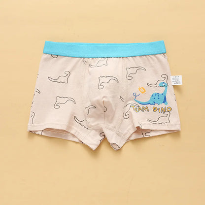 4PCS Boys Cute Cotton Breathable Comfort Underwear