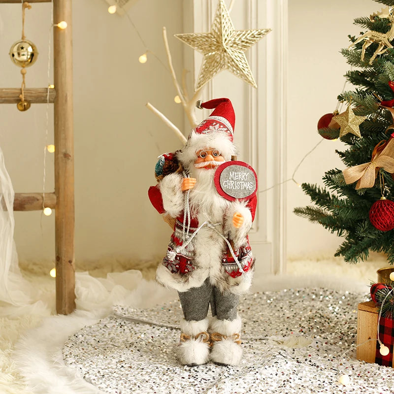 Large Standing Santa Figurine Doll Home Decoration