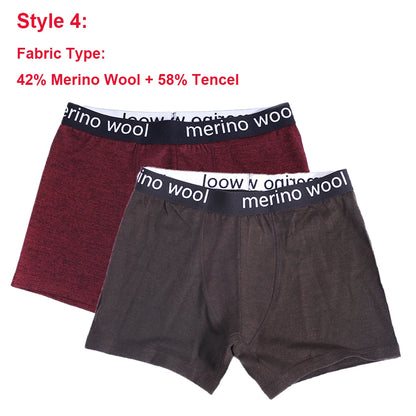 Mens Merino Wool Boxer Brief Breathable Fitness