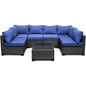 7-Piece Rattan Wicker Sectional Modular Sofa Set