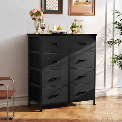 8 Fabric Drawers Storage Cabinet Steel Frame Assembly