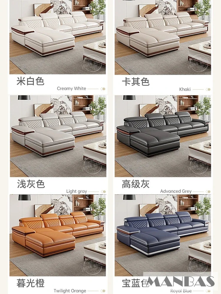 Genuine Leather Sofa Set for Living Room