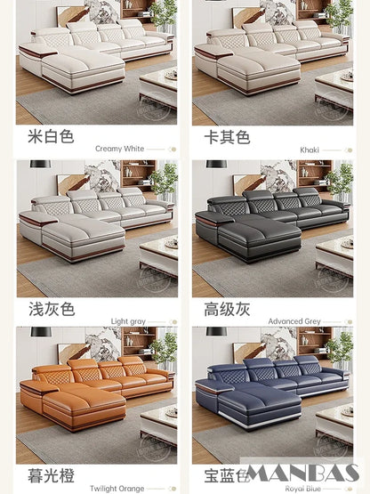 Genuine Leather Sofa Set for Living Room