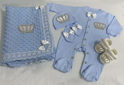 5 Pcs Girl/Boy Hospital Exit Newborn Bling Outfits
