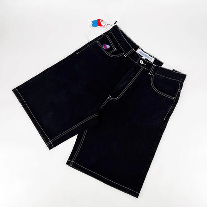 Big Boy Cartoon Graphic Streetwear Denim Shorts Men