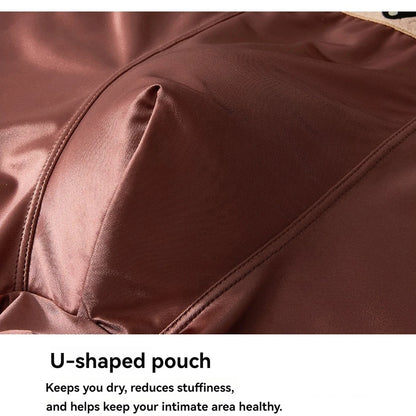 3PCS Luxury Silk Men's Breathable Double-layer Boxer