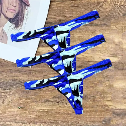 3pcs Sexy Camouflage Men Pouch Thong Plus Size