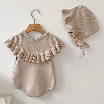 Infant Baby Girls Sleeveless Knit Rompers