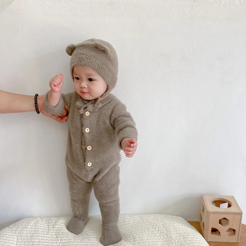 Baby Boy's/Girl's Jumpsuit Mink Velvet Cute Bear