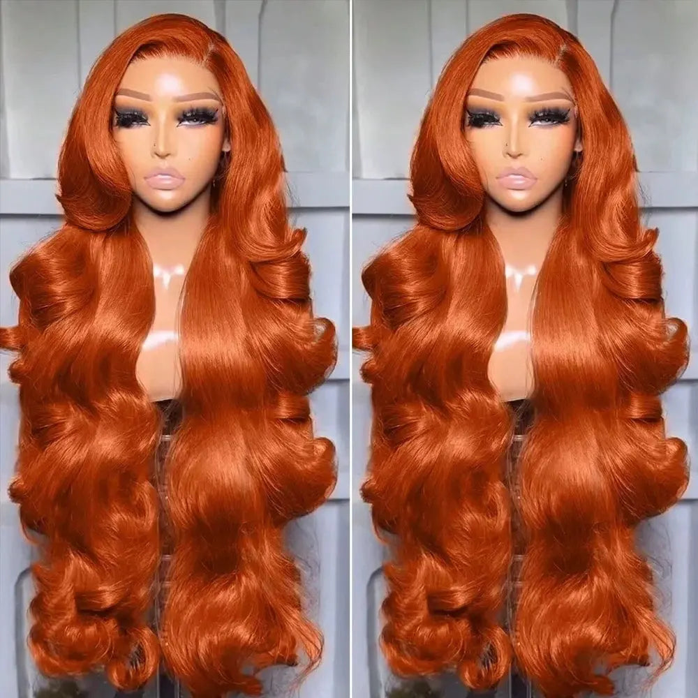 Body Wave Orange Ginger Lace Front Wigs