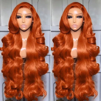 Body Wave Orange Ginger Lace Front Wigs