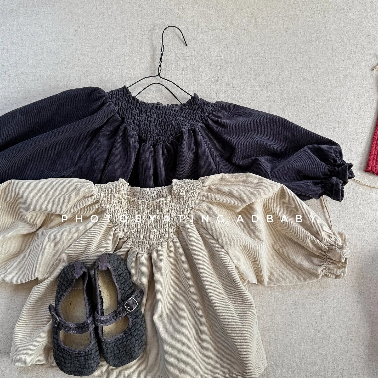 Bat Sleeve Baby Girl's Corduroy Shirt