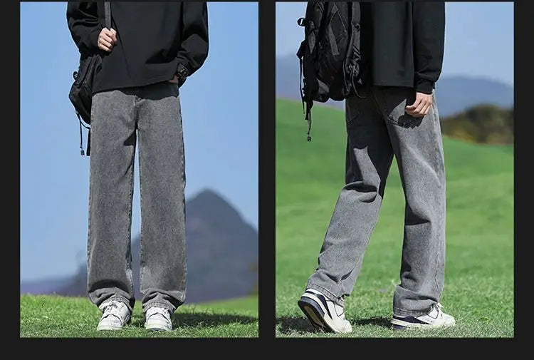 Men's Trendy Wide Leg Washed Jeans