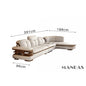 Luxury L-Shaped Genuine Leather Sectional Sofa Set