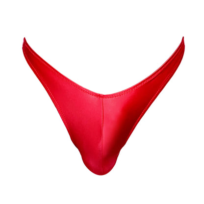 Young Men Low Rise V-shaped Thongs Satin