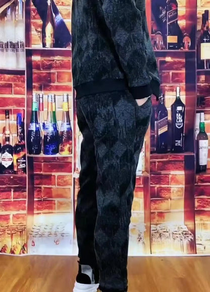 Mens Zipper Hoodie Tracksuit Jacket+Sweatpants