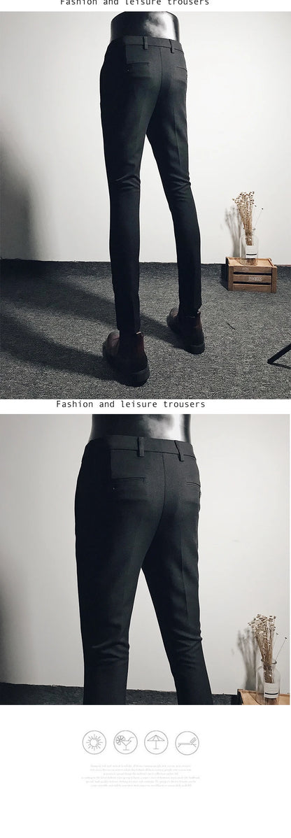 Men Stretch Slim Formal Casual Pants Fashion