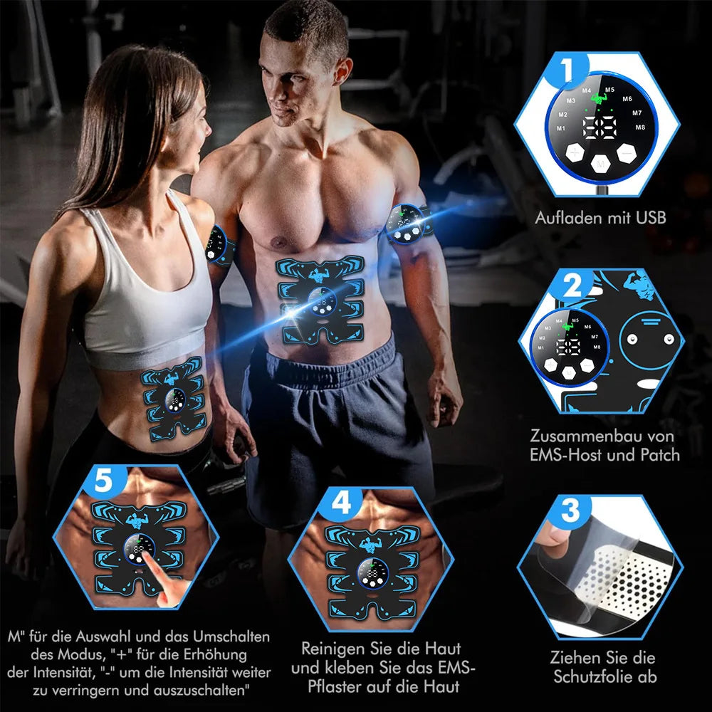 Rechargeable EMS Abdominal Muscle Stimulator Fitness Equipment