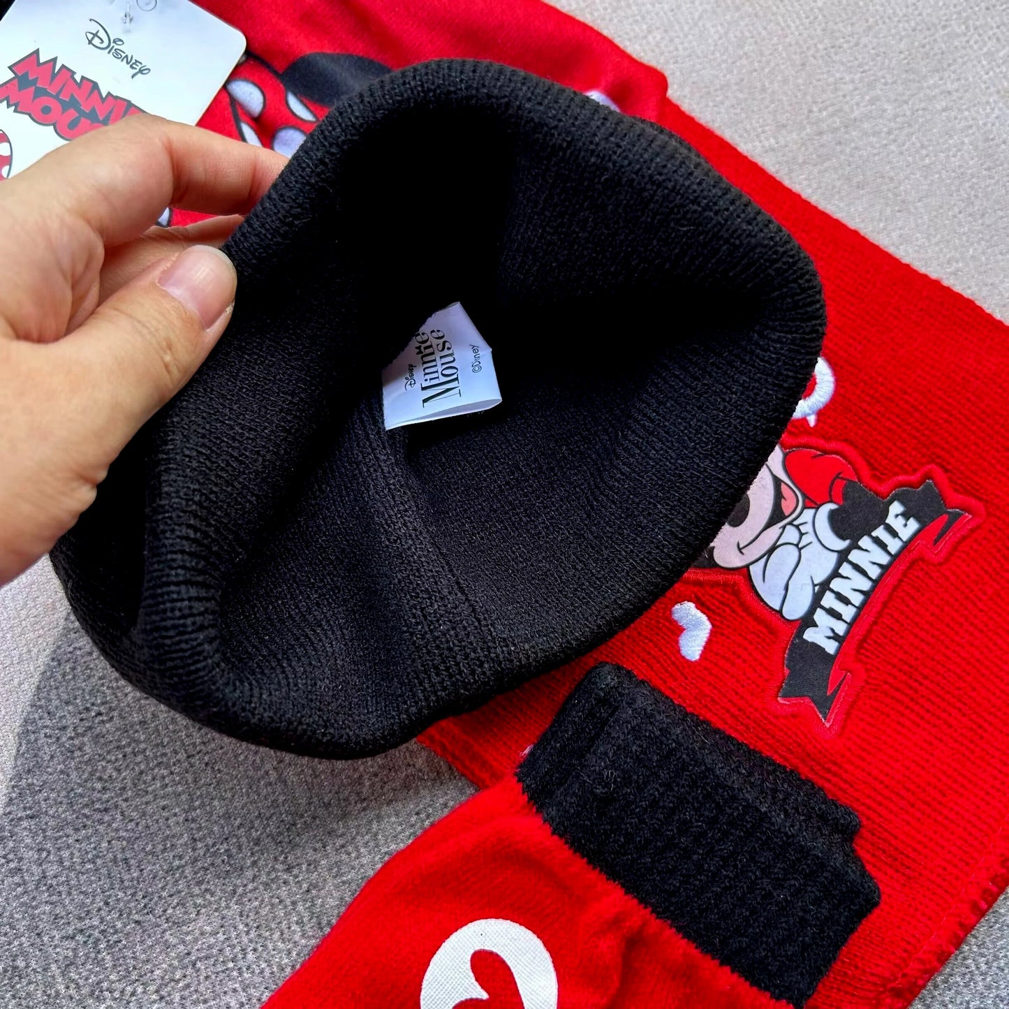 3PCS Boys/Girls Minnie Mouse Cartoon Scarf Hat glove