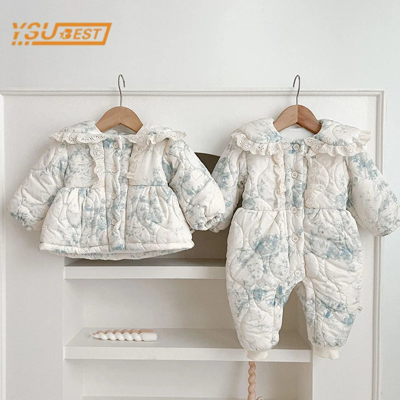 Infant Baby Girls Long Sleeve Cotton Jumpsuit