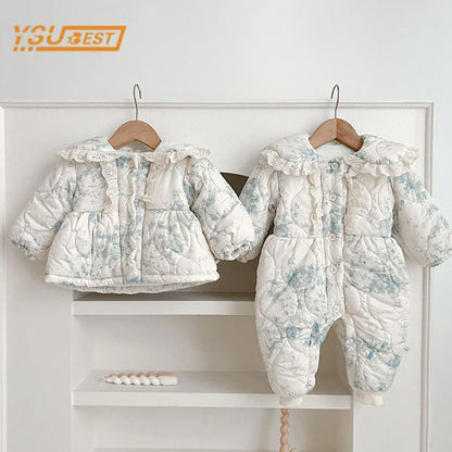 Infant Baby Girls Long Sleeve Cotton Jumpsuit