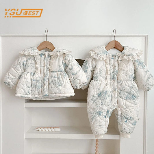 Infant Baby Girls Long Sleeve Cotton Jumpsuit