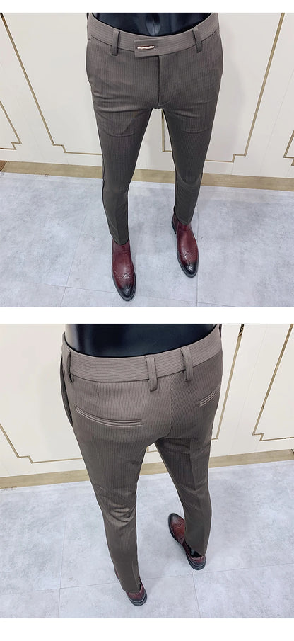 Men Stretch Slim Formal Casual Pants Fashion