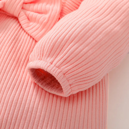 Girl Romper Long Sleeved Ruffle Bodysuit Headband