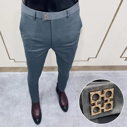 Men Stretch Slim Formal Casual Pants Fashion