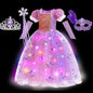 Disney Glowing Rapunzel Costume Girl LED Princess Gown